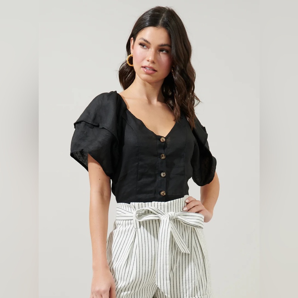 Sugar + Lips Mirabelle Puff Sleeve Blouse